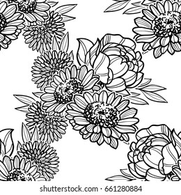 Abstract elegance seamless pattern with floral background
