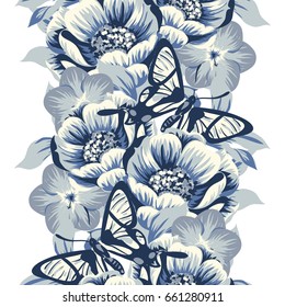 Abstract elegance seamless pattern with floral background