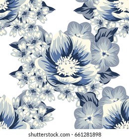 Abstract elegance seamless pattern with floral background