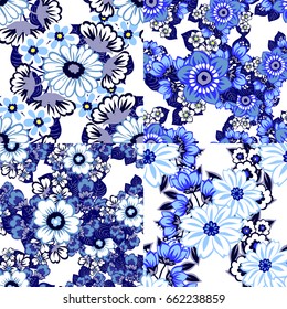 Abstract elegance seamless pattern with floral background