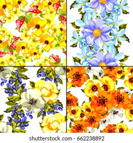Abstract elegance seamless pattern with floral background