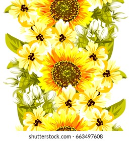 Abstract elegance seamless pattern with floral background