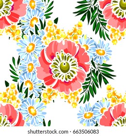 Abstract elegance seamless pattern with floral background