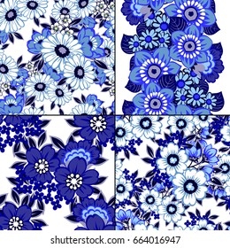 Abstract elegance seamless pattern with floral background