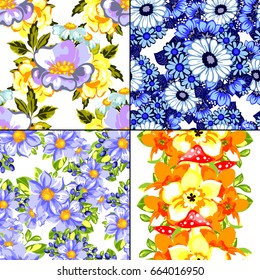 Abstract elegance seamless pattern with floral background