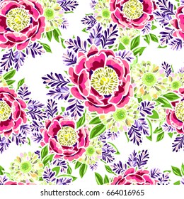 Abstract elegance seamless pattern with floral background
