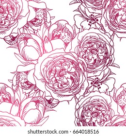 Abstract elegance seamless pattern with floral background