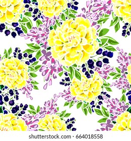 Abstract elegance seamless pattern with floral background