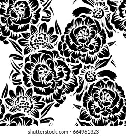 Abstract elegance seamless pattern with floral background