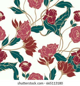 Abstract elegance seamless pattern with floral background
