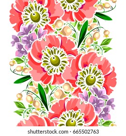 Abstract elegance seamless pattern with floral background