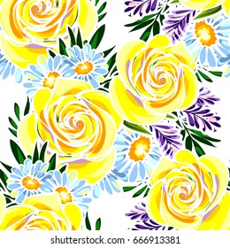 Abstract elegance seamless pattern with floral background