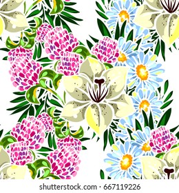 Abstract elegance seamless pattern with floral background