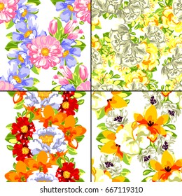 Abstract elegance seamless pattern with floral background