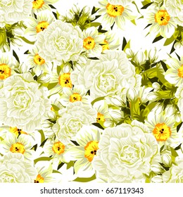 Abstract elegance seamless pattern with floral background