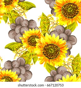 Abstract elegance seamless pattern with floral background