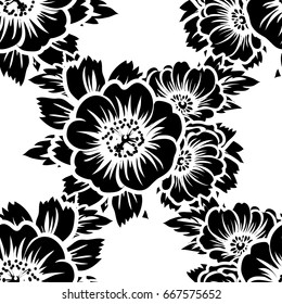 Abstract elegance seamless pattern with floral background