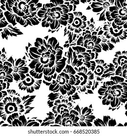 Abstract elegance seamless pattern with floral background