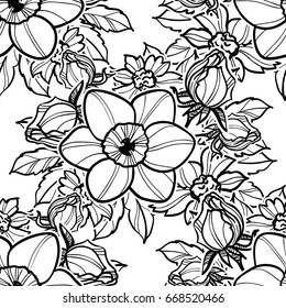 Abstract elegance seamless pattern with floral background
