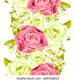 Abstract elegance seamless pattern with floral background