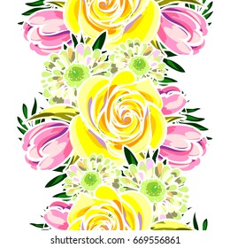 Abstract elegance seamless pattern with floral background