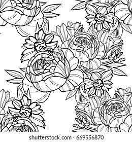 Abstract elegance seamless pattern with floral background