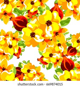 Abstract elegance seamless pattern with floral background
