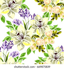Abstract elegance seamless pattern with floral background