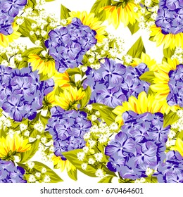 Abstract elegance seamless pattern with floral background
