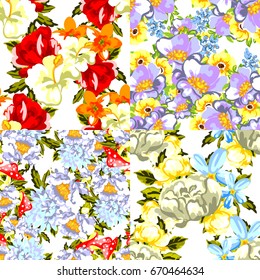 Abstract elegance seamless pattern with floral background