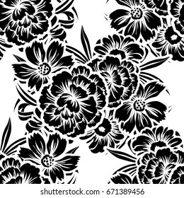 Abstract elegance seamless pattern with floral background
