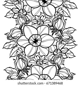 Abstract elegance seamless pattern with floral background