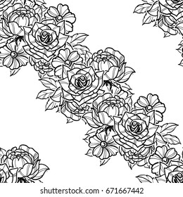 Abstract elegance seamless pattern with floral background