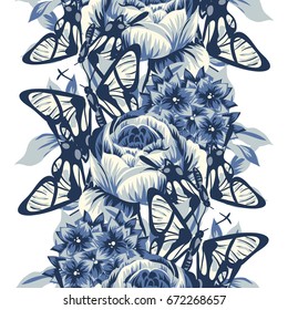 Abstract elegance seamless pattern with floral background