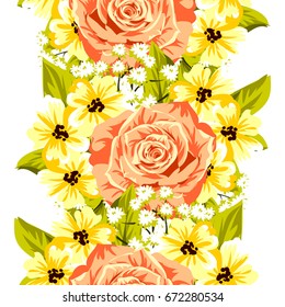 Abstract elegance seamless pattern with floral background