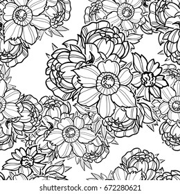 Abstract elegance seamless pattern with floral background