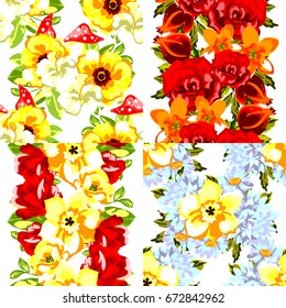 Abstract elegance seamless pattern with floral background