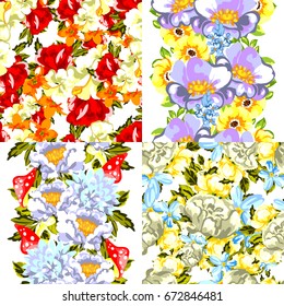 Abstract elegance seamless pattern with floral background
