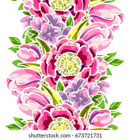 Abstract elegance seamless pattern with floral background