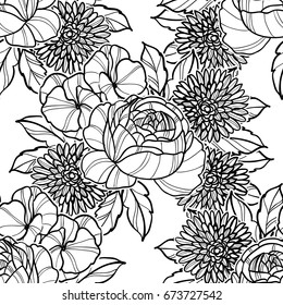 Abstract elegance seamless pattern with floral background