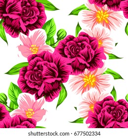 Abstract elegance seamless pattern with floral background