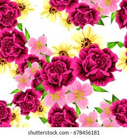 Abstract elegance seamless pattern with floral background