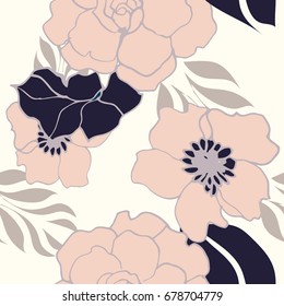 Elegancia abstracta sin problemas con fondo floral
