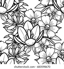 Abstract elegance seamless pattern with floral background