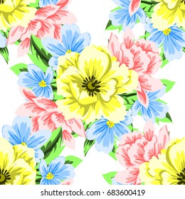Abstract elegance seamless pattern with floral background