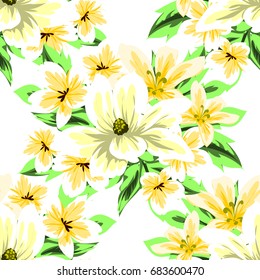 Abstract elegance seamless pattern with floral background