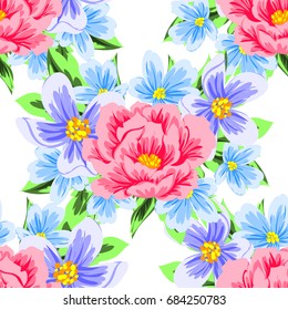 Abstract elegance seamless pattern with floral background