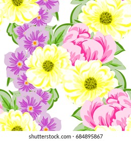 Abstract elegance seamless pattern with floral background