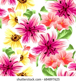 Abstract elegance seamless pattern with floral background