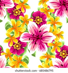 Abstract elegance seamless pattern with floral background